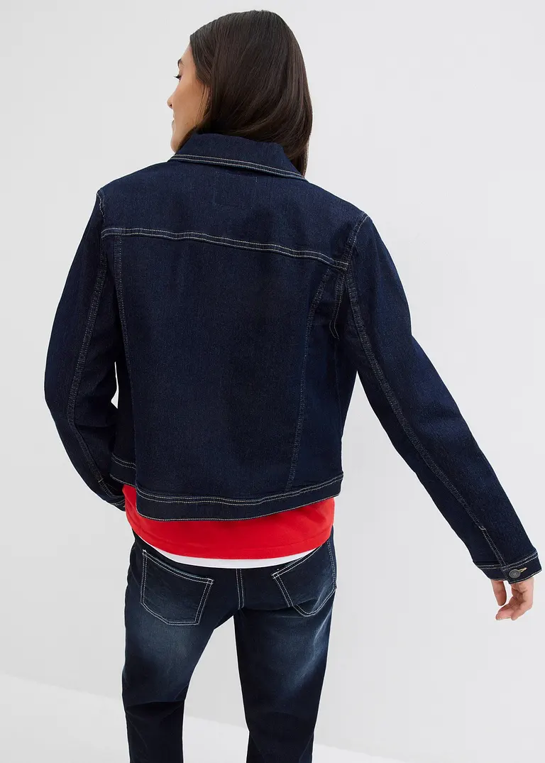 Bonprix Weite Boyfriend Jeansjacke Mit Stretch - Blau - Damen