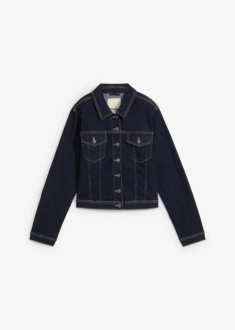 bonprix Weite Boyfriend Jeansjacke mit Stretch - blau - Damen