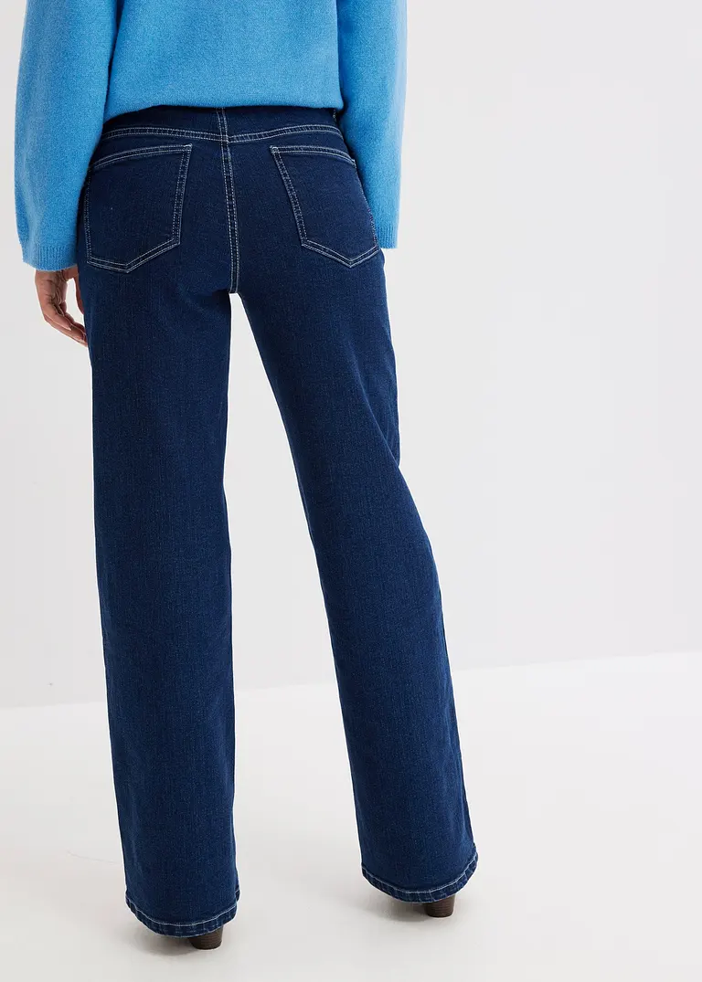 Bonprix Weite Jeans Aus Bio-Baumwolle - Blau Petite - Damen