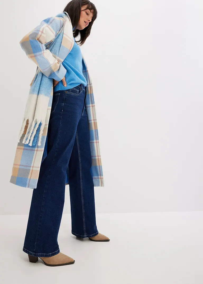 Bonprix Weite Jeans Aus Bio-Baumwolle - Blau Petite - Damen