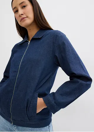 Bonprix Weite Jeansjacke Im Blousonstil Mit Reißverschluss - Blau - Damen