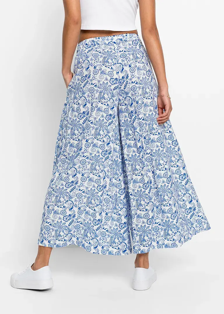 Bonprix Weite Palazzo-Hose Mit Elastischem Bund - Weiß - Damen