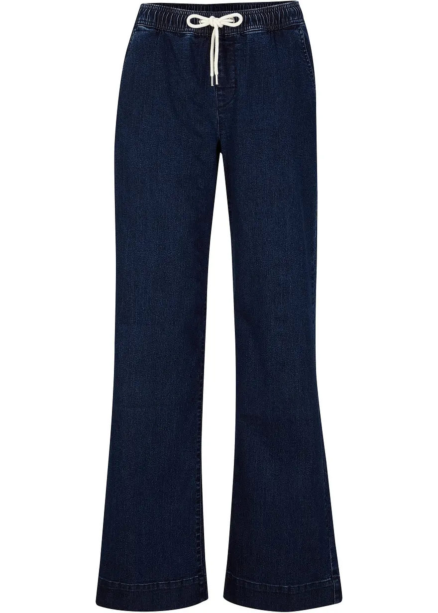 bonprix Weite Schlupfjeans mit Stretch und einem Bindegürtel