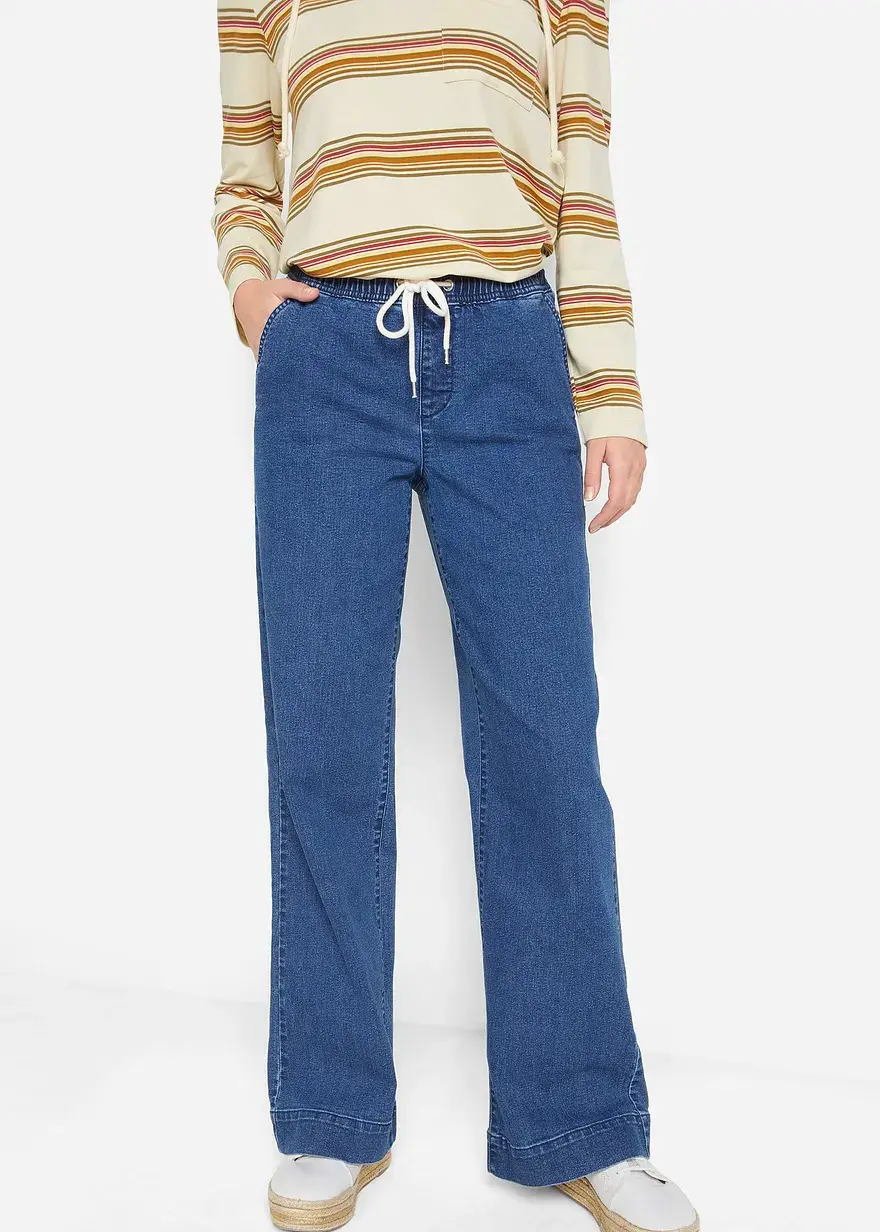Bonprix Weite Schlupfjeans Mit Stretch Und Einem Bindegürtel