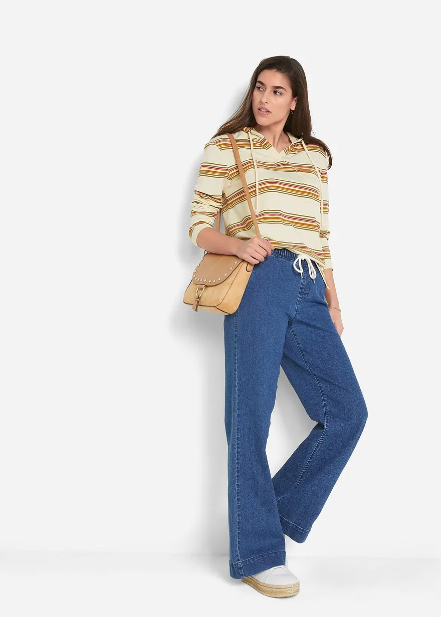 Bonprix Weite Schlupfjeans Mit Stretch Und Einem Bindegürtel