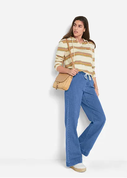 Bonprix Weite Schlupfjeans Mit Stretch Und Einem Bindegürtel