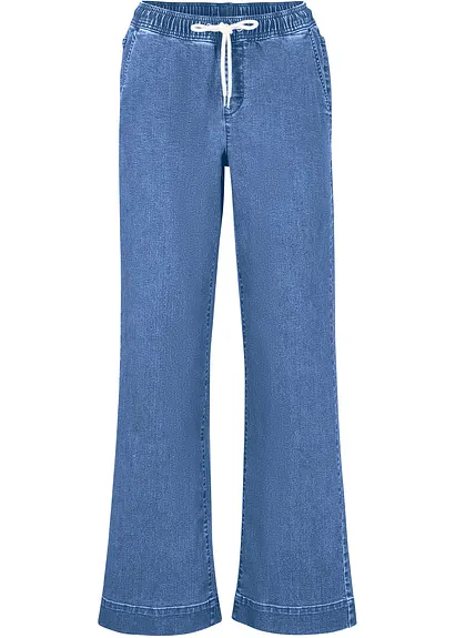 bonprix Weite Schlupfjeans mit Stretch und einem Bindegürtel
