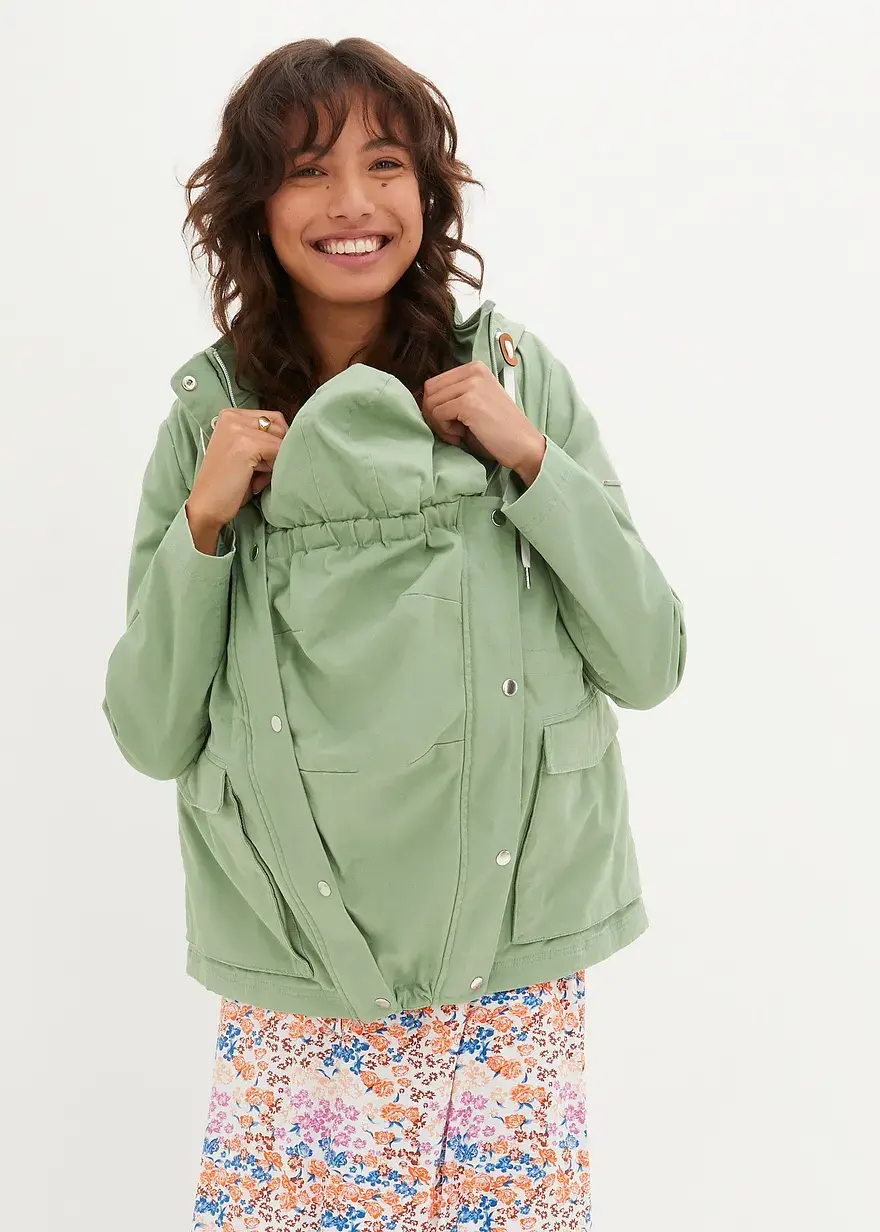 Bonprix Weitenregulierbare Übergangsjacke Aus Baumwolle Mit Babyeinsatz