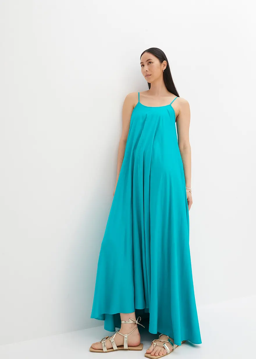 Bonprix Weites Maxikleid Mit Spaghetti-Trägern - Grün - Damen