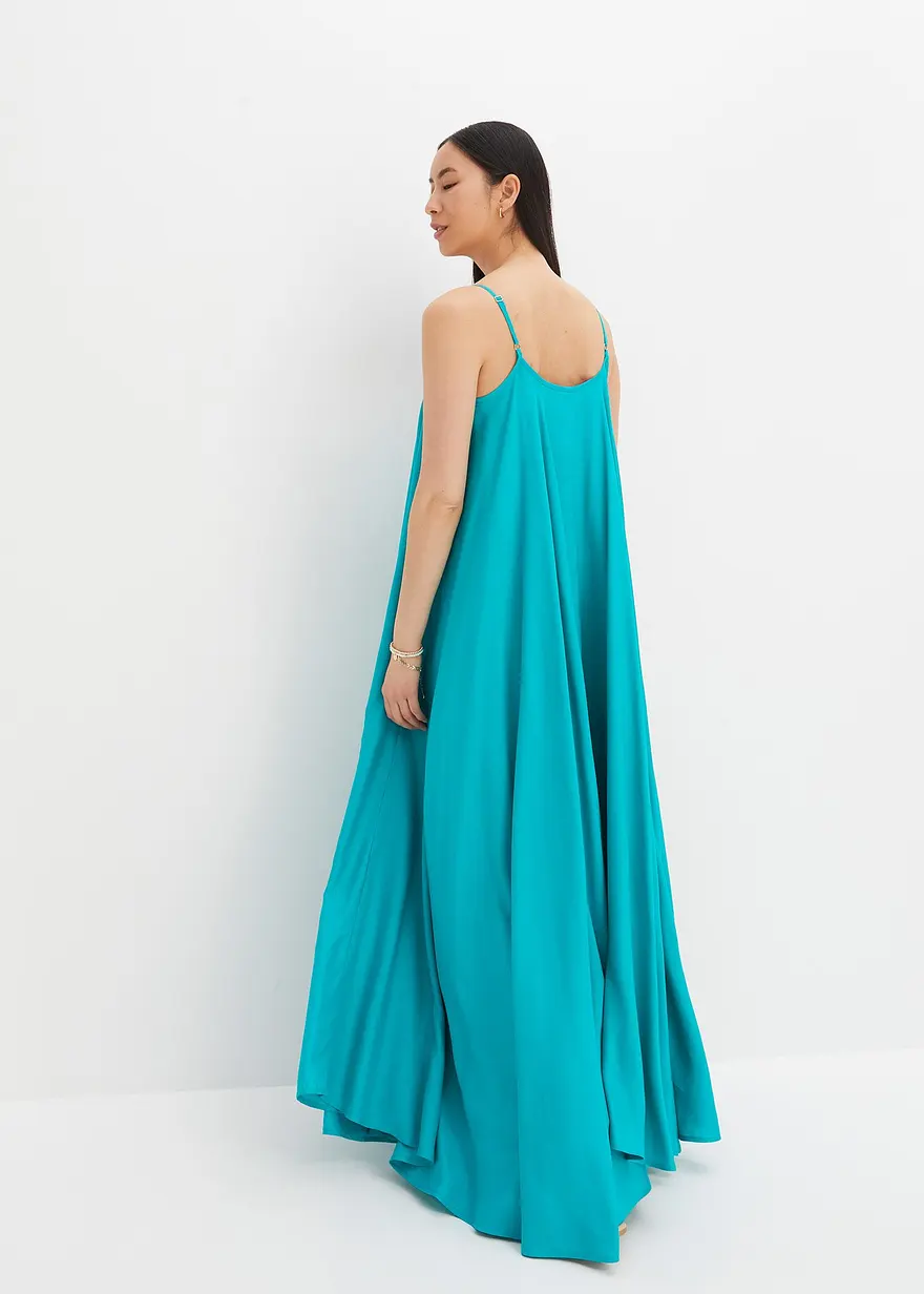 Bonprix Weites Maxikleid Mit Spaghetti-Trägern - Grün - Damen