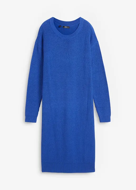 bonprix Weites Ripp-Strickkleid mit seitlichen Schlitzen für mehr Komfort