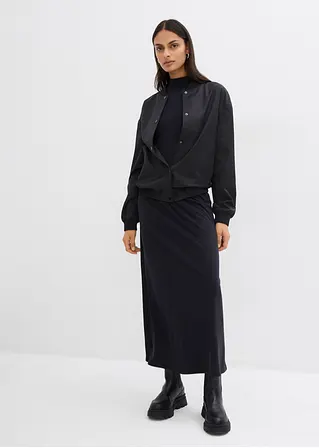 Bonprix Weites T-Shirt-Kleid Aus Softem Modal-Mix Mit Hohem Kragen Und Nahtdetail Hinten In Der Mitte