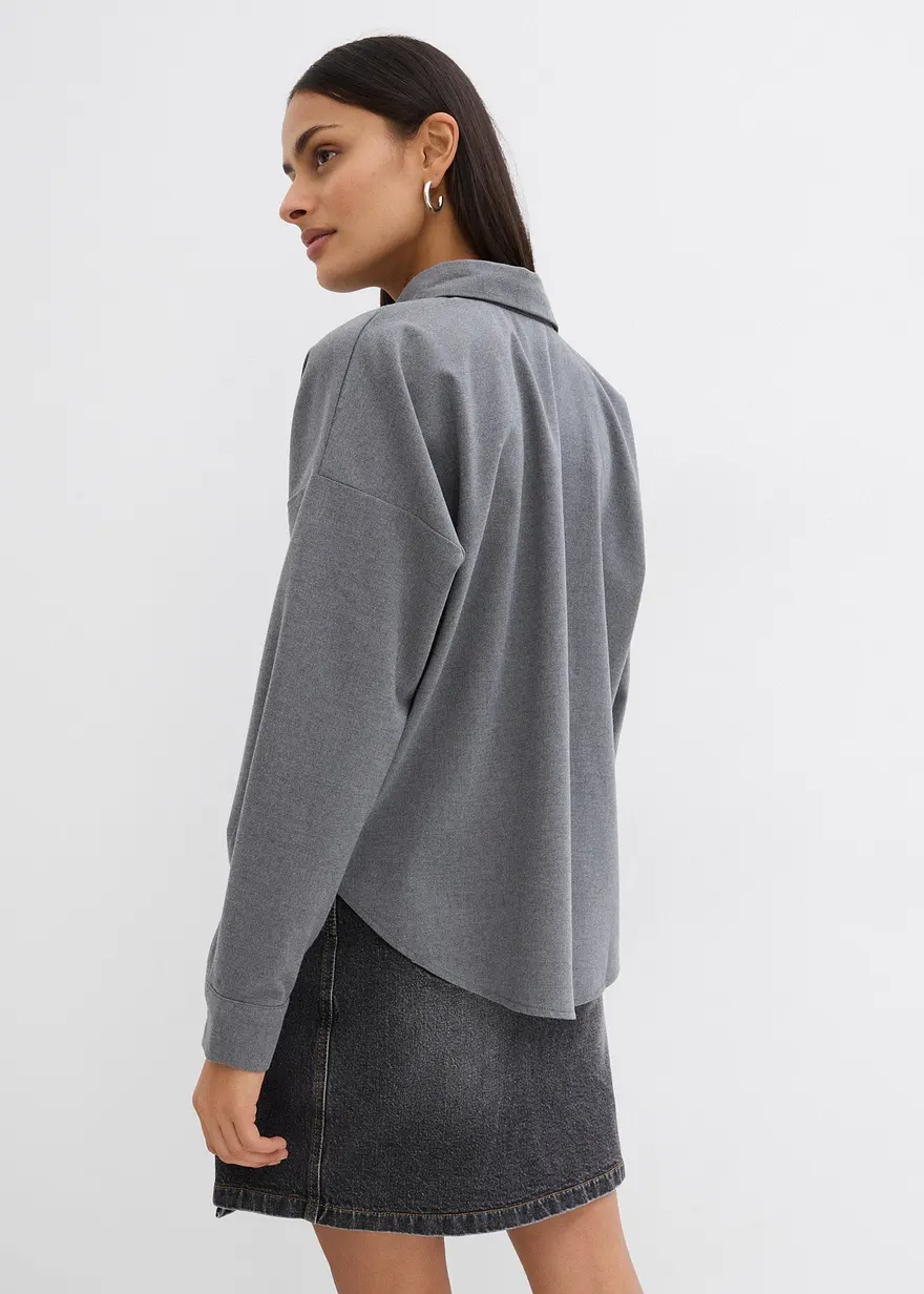 Bonprix Wendbare Bluse Mit Umlegekragen Langen Ärmel Und Knopfleiste Hinten