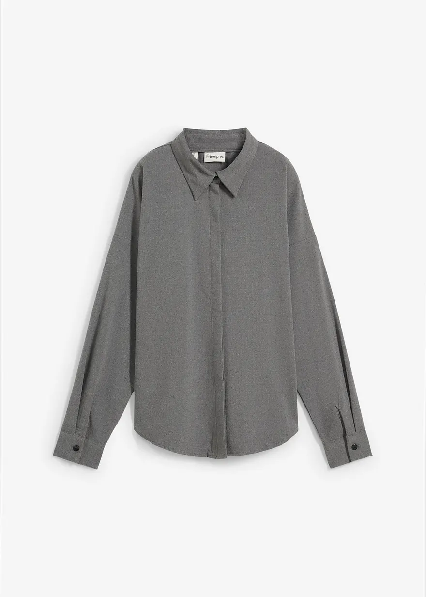 bonprix Wendbare Bluse mit Umlegekragen langen Ärmel und Knopfleiste hinten