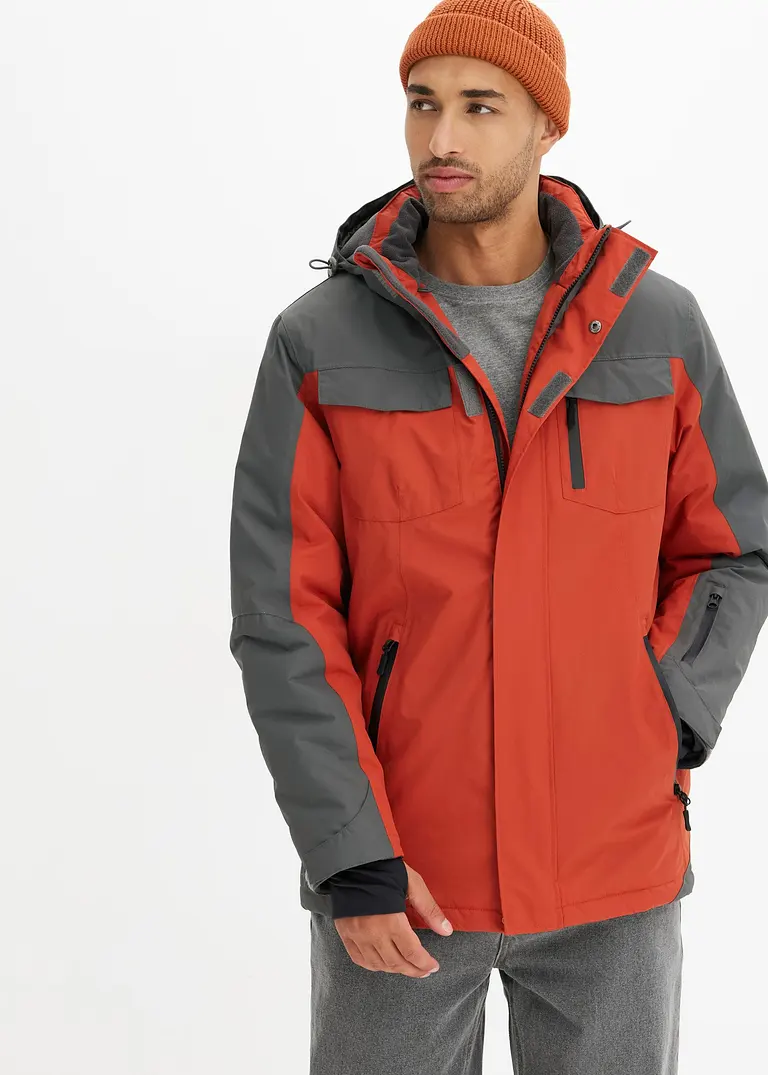 Bonprix Wetterfeste Herren Winterjacke Mit Funktion Mit Kapuze Und Reflektierendem Druck