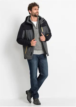 Bonprix Wetterfeste Herren Winterjacke Mit Funktion Mit Kapuze Und Reflektierendem Druck