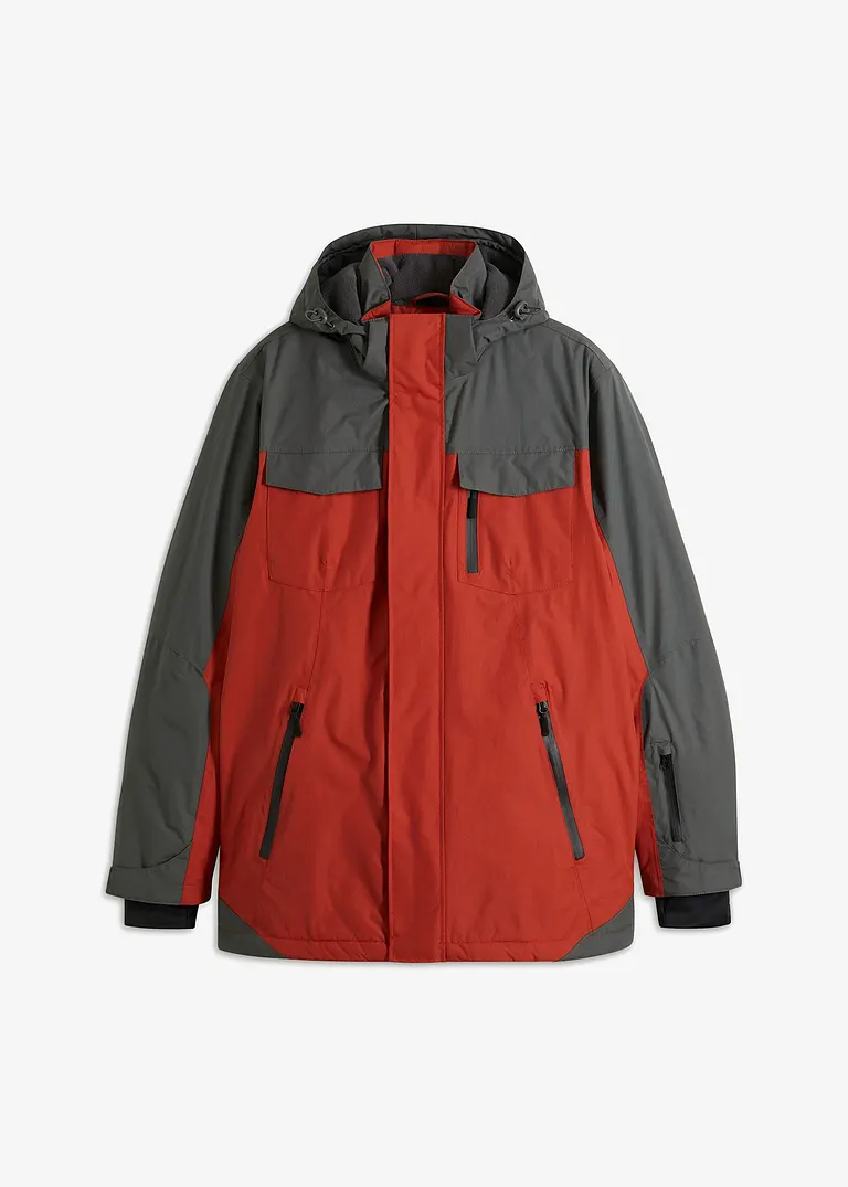 bonprix Wetterfeste Herren Winterjacke mit Funktion mit Kapuze und reflektierendem Druck