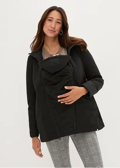 Bonprix Wetterfeste Jacke Für Die Schwangerschaft Und Danach - Schwarz