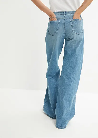 Bonprix Wide Leg Jeans Mit 5-Pocket-Style - Blau Petite