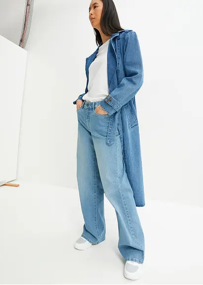 Bonprix Wide Leg Jeans Mit 5-Pocket-Style - Blau Petite