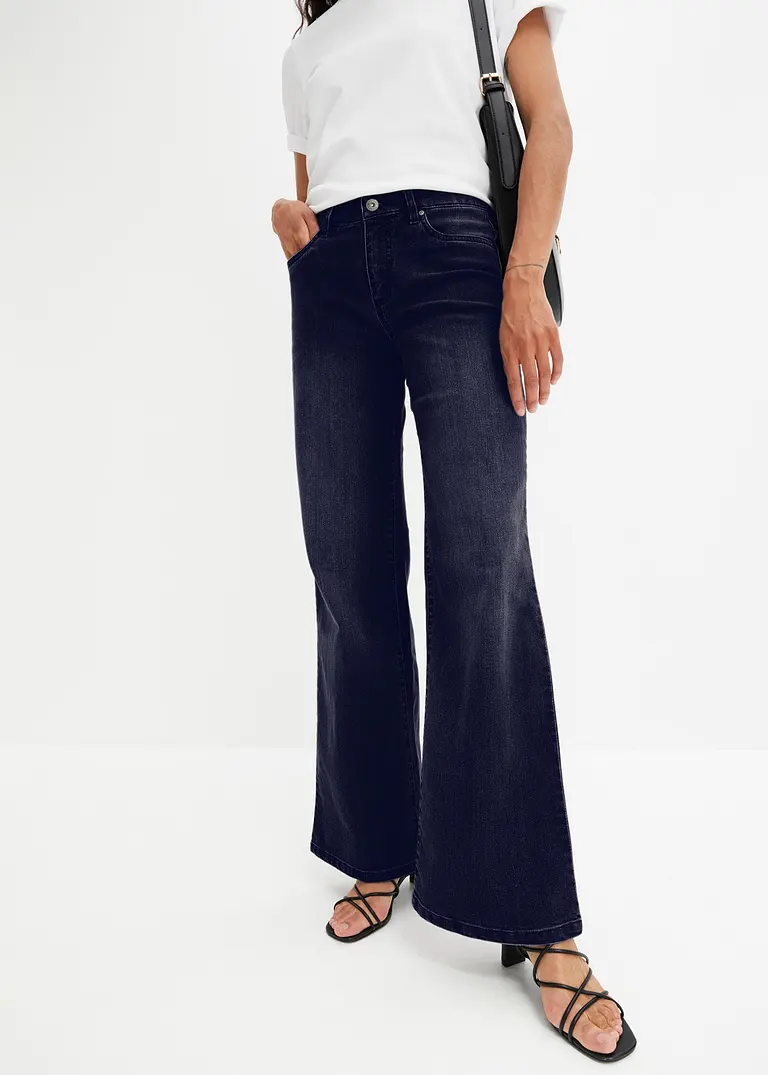 Bonprix Wide Leg Jeans Mit 5-Pocket-Style - Blau Petite