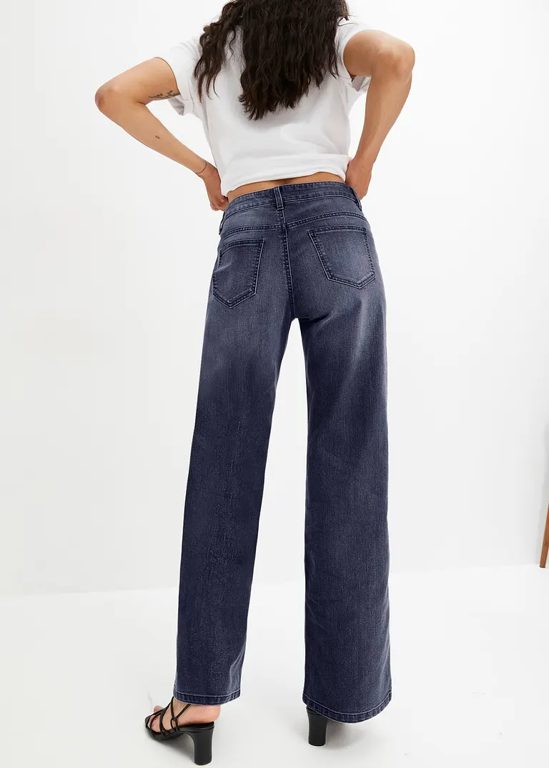 Bonprix Wide Leg Jeans Mit 5-Pocket-Style - Blau Petite