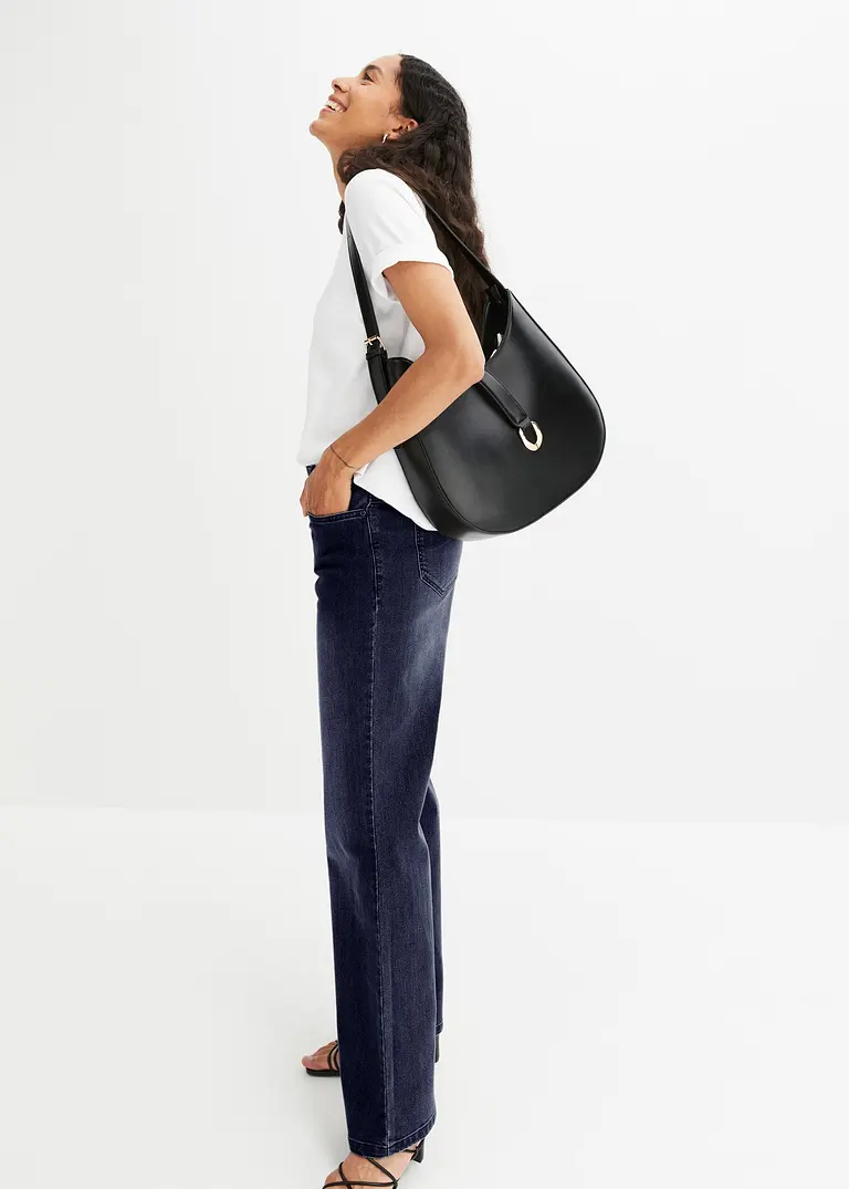 Bonprix Wide Leg Jeans Mit 5-Pocket-Style - Blau Petite