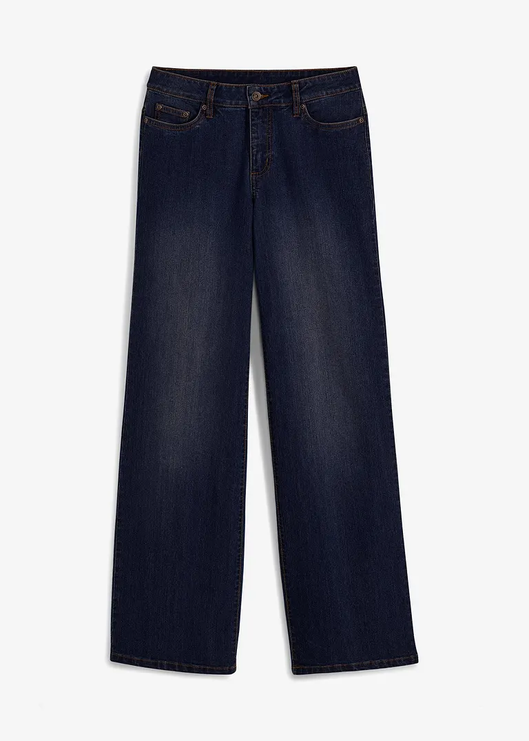 bonprix Wide Leg Jeans mit 5-Pocket-Style - blau petite