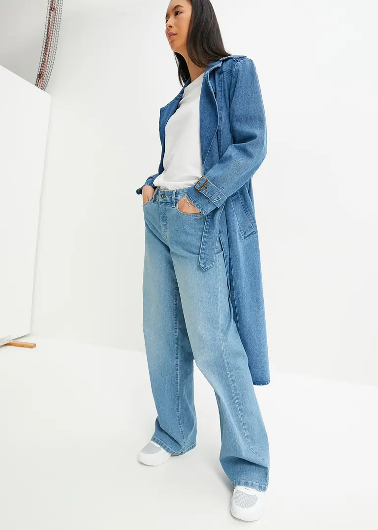 Bonprix Wide Leg Jeans Mit 5-Pocket-Style - Blau Regular