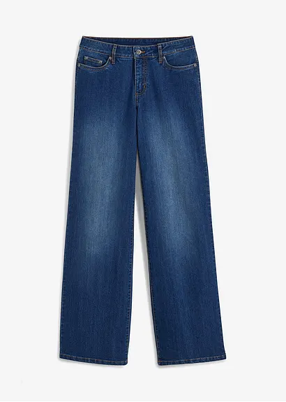 bonprix Wide Leg Jeans mit 5-Pocket-Style - blau regular