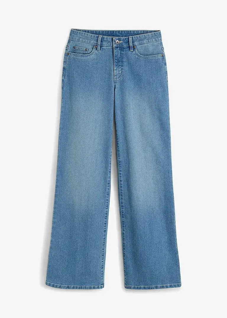 bonprix Wide Leg Jeans mit 5-Pocket-Style - blau regular
