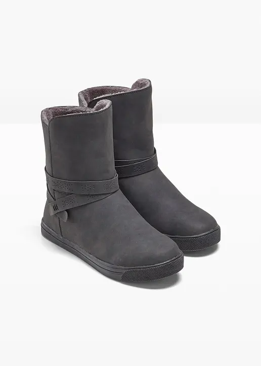 Bonprix Winterlicher Boot Mit Warmen Futter - Grau - Damen