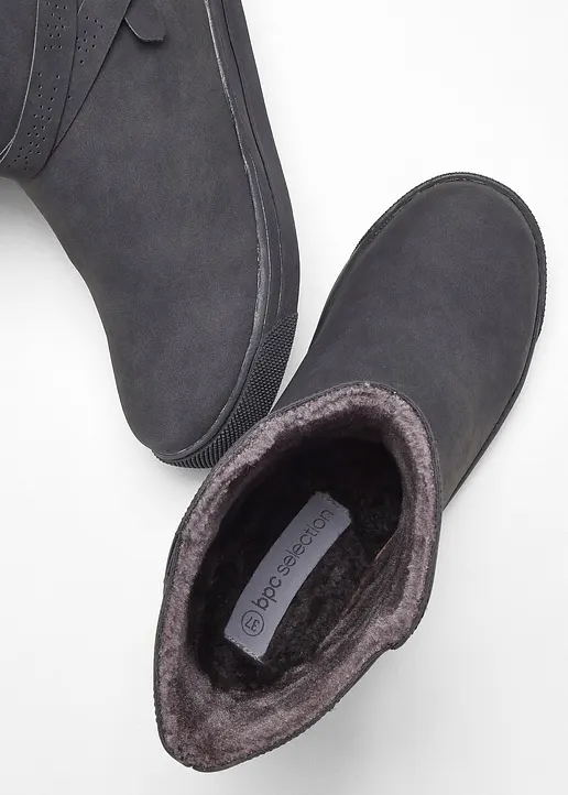 Bonprix Winterlicher Boot Mit Warmen Futter - Grau - Damen