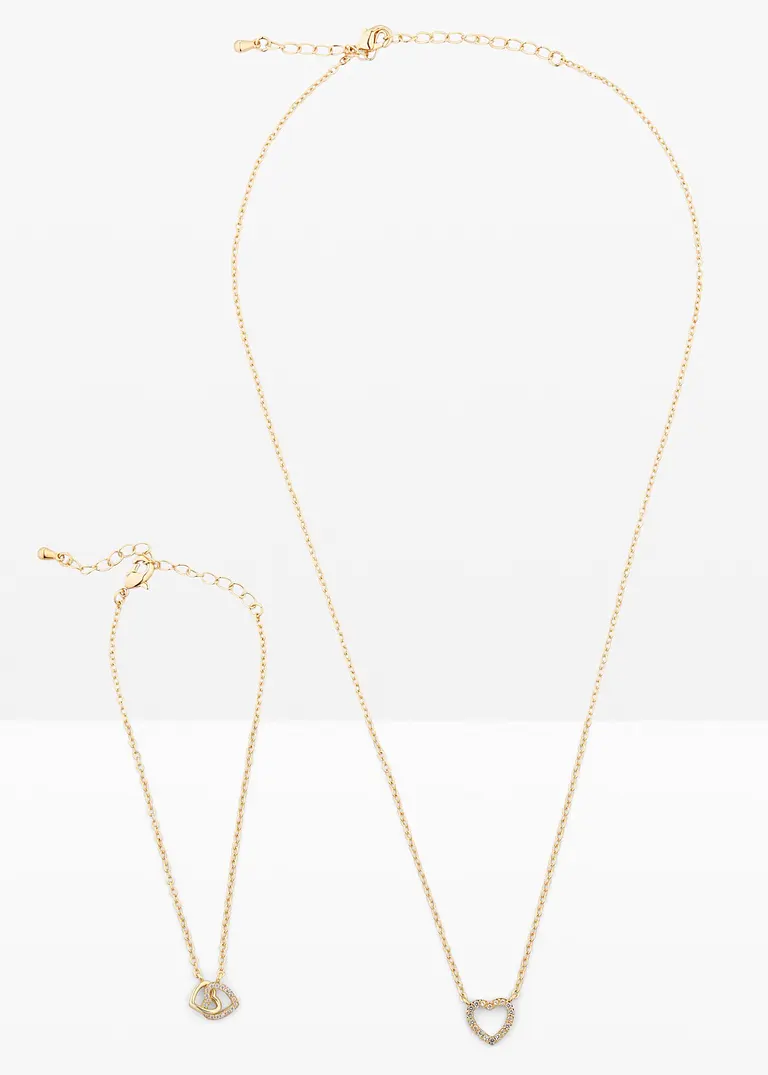 Bonprix Wunderschönes Schmuckset Mit Glaskristallsteinen - Vergoldet