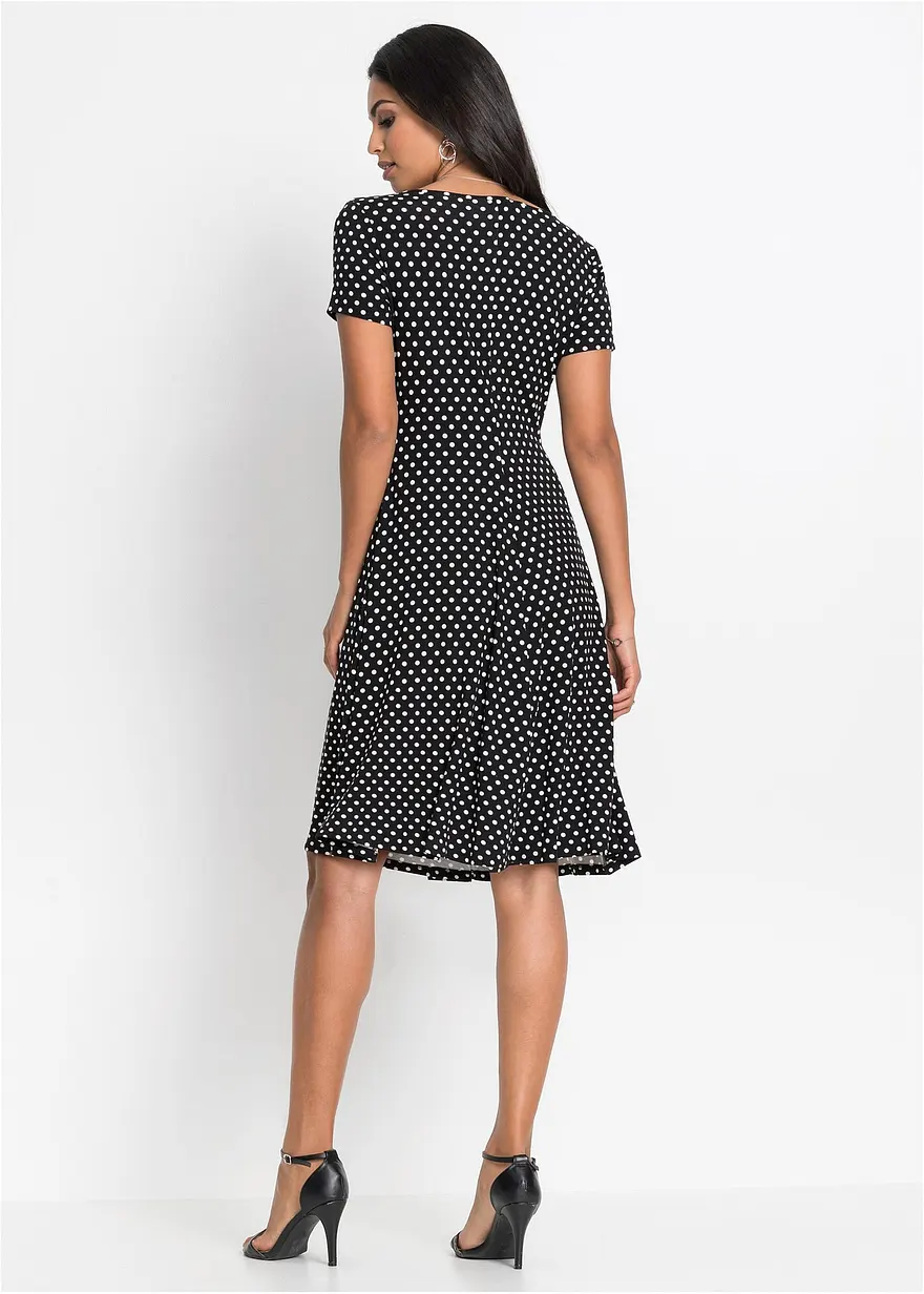 Bonprix Wunderschönes Shirtkleid Mit Dekorativem Knoten - Schwarz - Damen