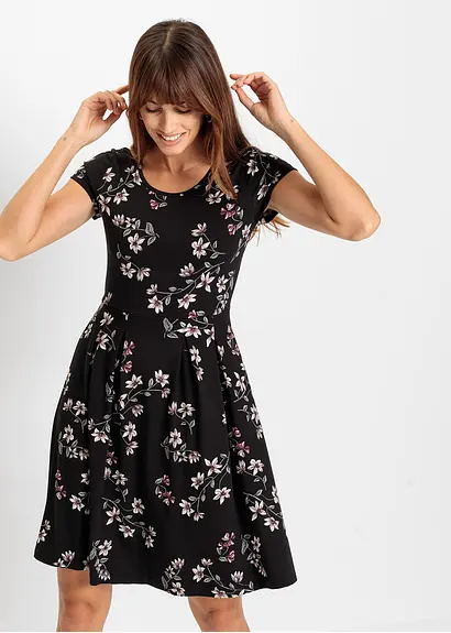 Bonprix Wunderschönes Sommerkleid Mit Ausgestelltem Rock - Schwarz