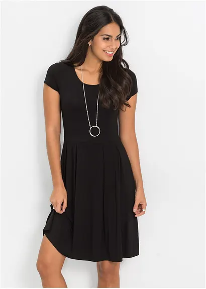 Bonprix Wunderschönes Sommerkleid Mit Ausgestelltem Rock - Schwarz