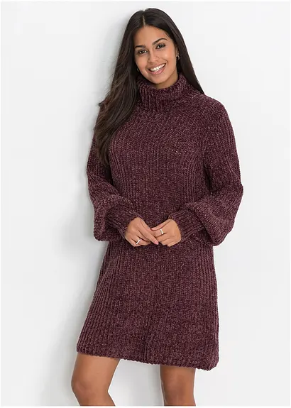 Bonprix Wunderschönes Strickkleid In Chenille-Qualität - Lila