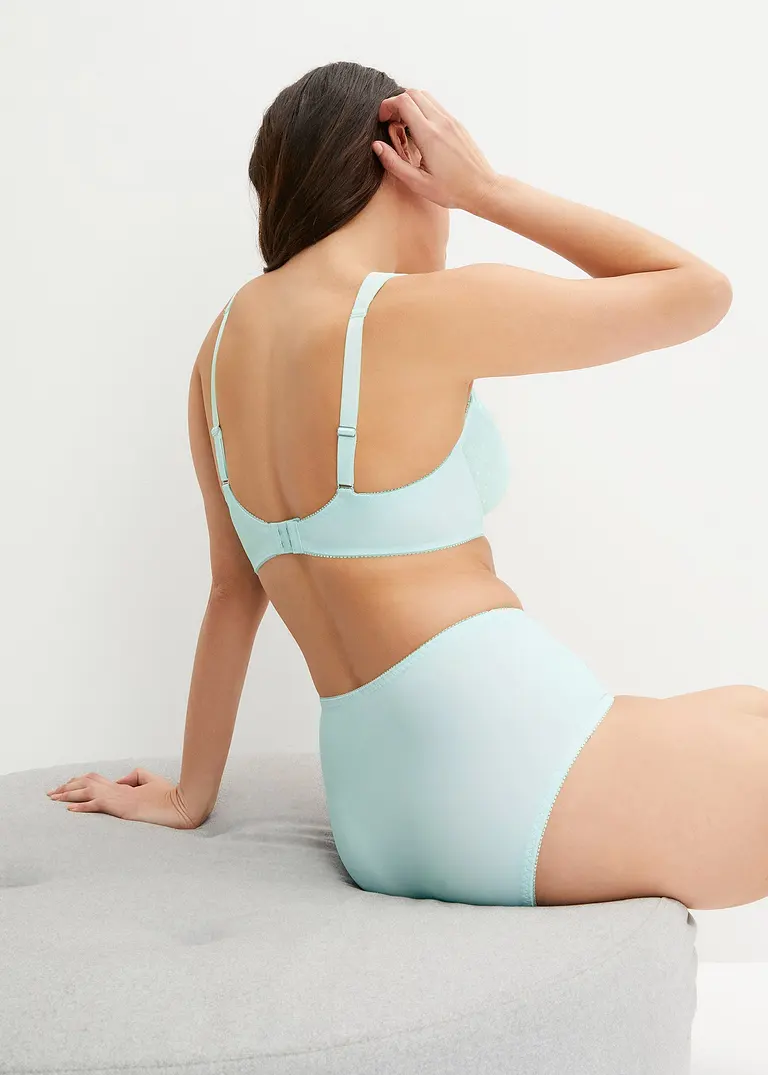 Bonprix Zarter BH Mit Dezenter Stickerei - Blau Cup C - Damen