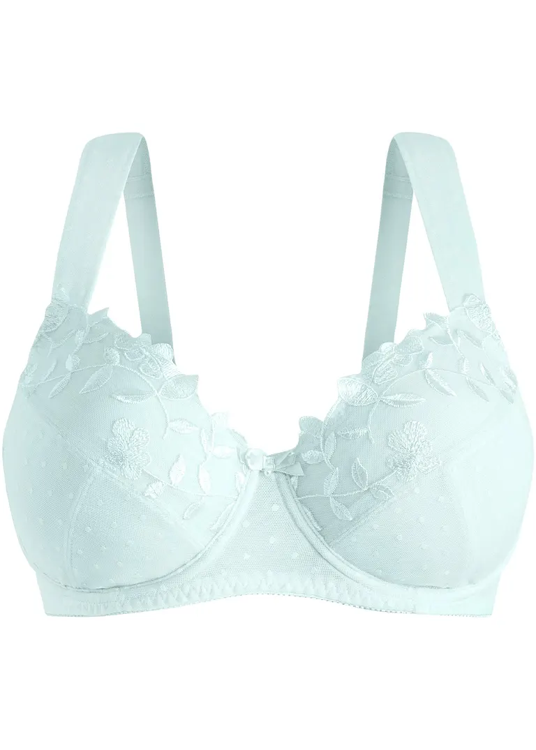bonprix zarter BH mit dezenter Stickerei - blau Cup C - Damen