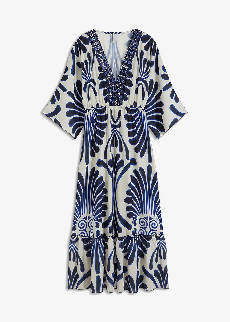 bonprix Zauberhaftes Kleid mit schönem Druck - blau - Damen