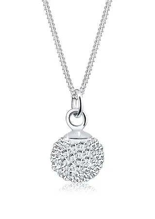 bonprix Zeitlos elegante Halskette aus 925er Sterling Silber veredelt mit Swarovski® Kristallen