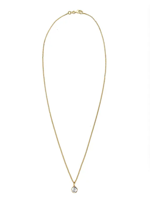 Bonprix Zeitlos Elegante Vergoldete Halskette Aus 925er Sterling Silber Veredelt Mit Swarovski® Kristall