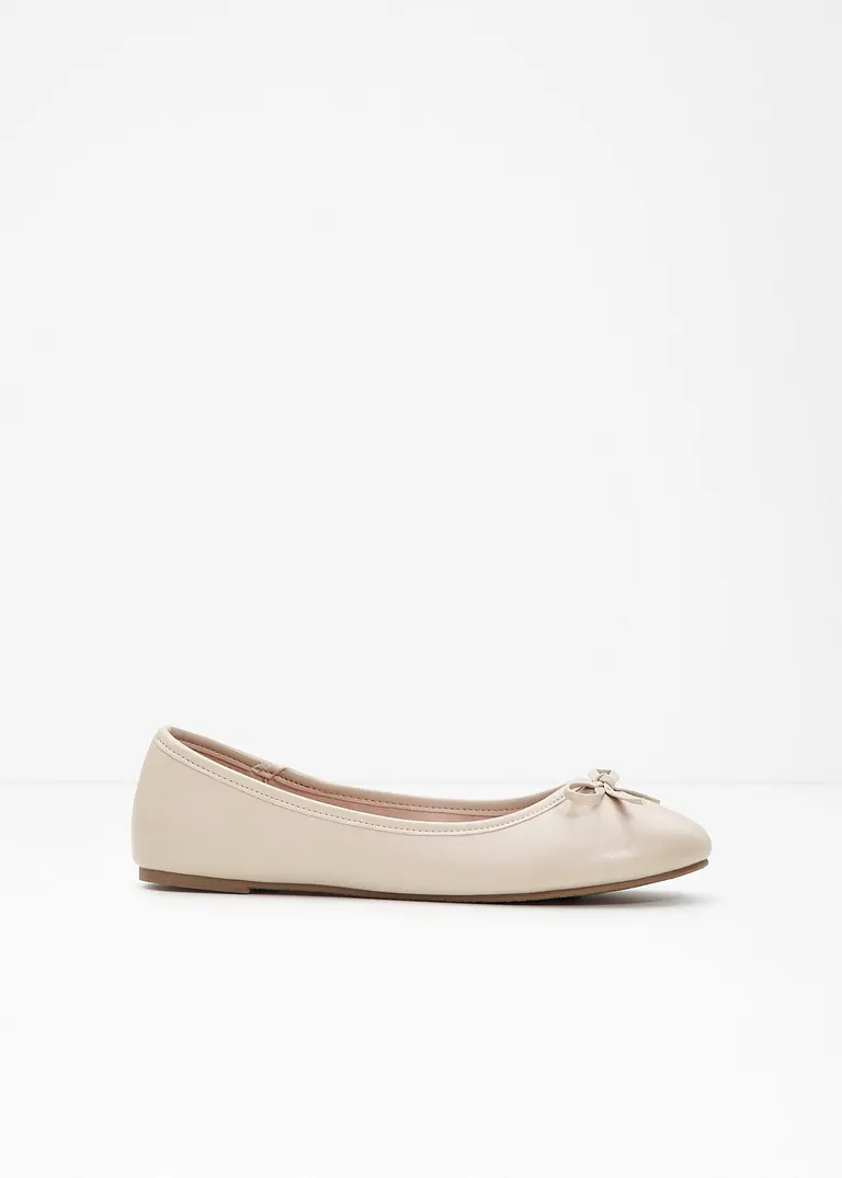 bonprix Zeitlose Ballerina mit Schleife - beige - Damen