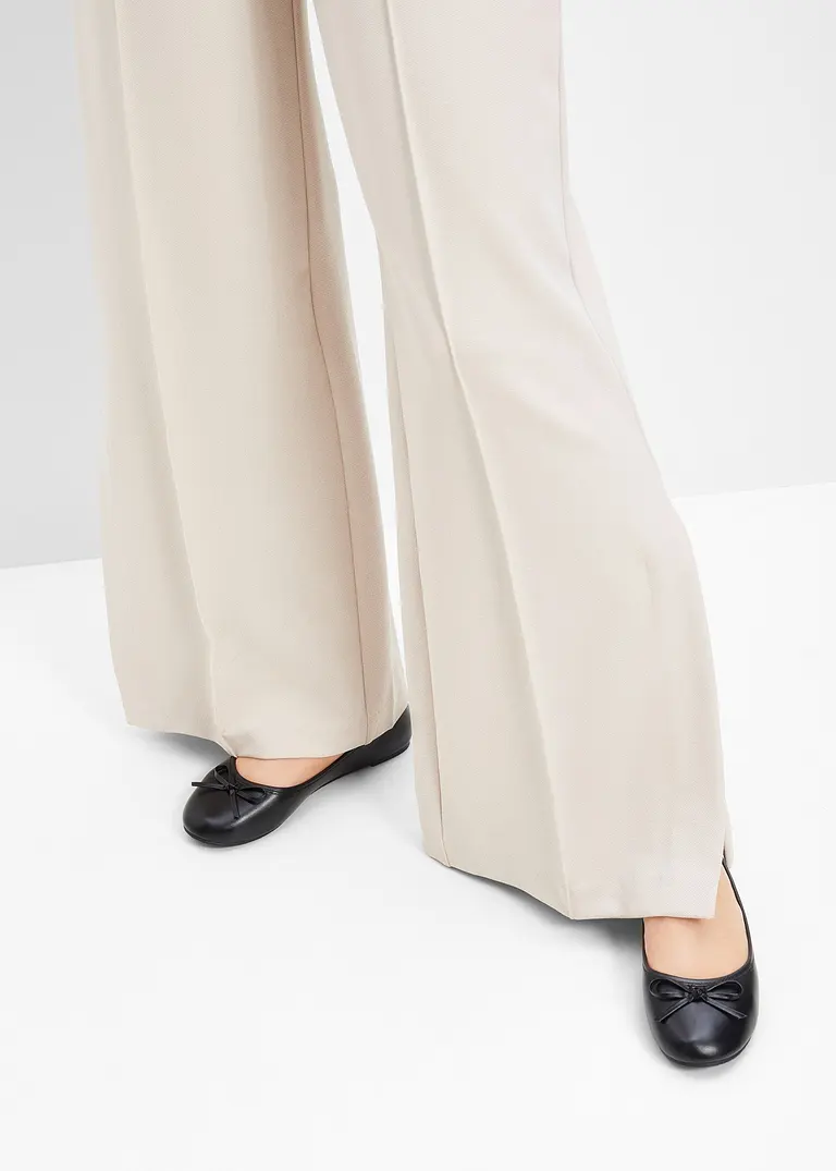 Bonprix Zeitlose Ballerina Mit Schleife - Schwarz - Damen