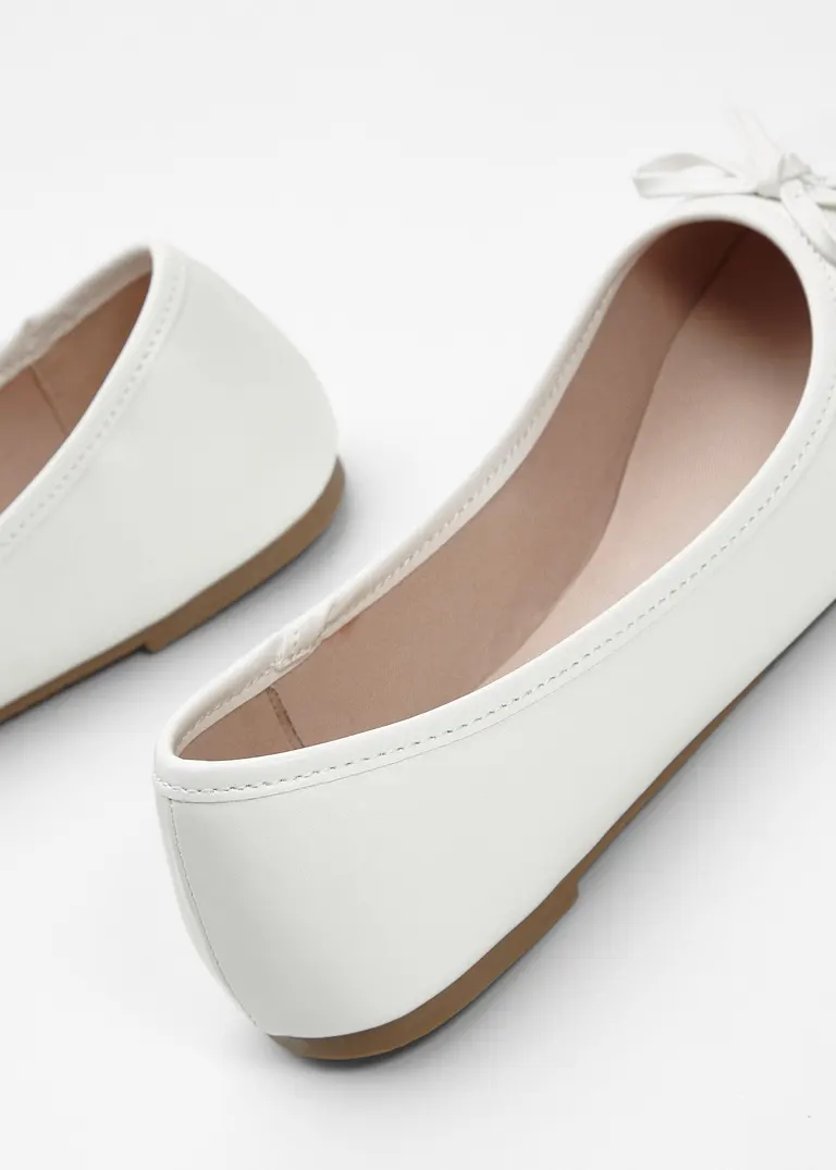 Bonprix Zeitlose Ballerina Mit Schleife - Weiß - Damen