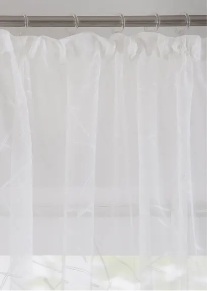 Bonprix Zeitlose Fensterdekoration Aus Jacquard - Weiß Kräuselband