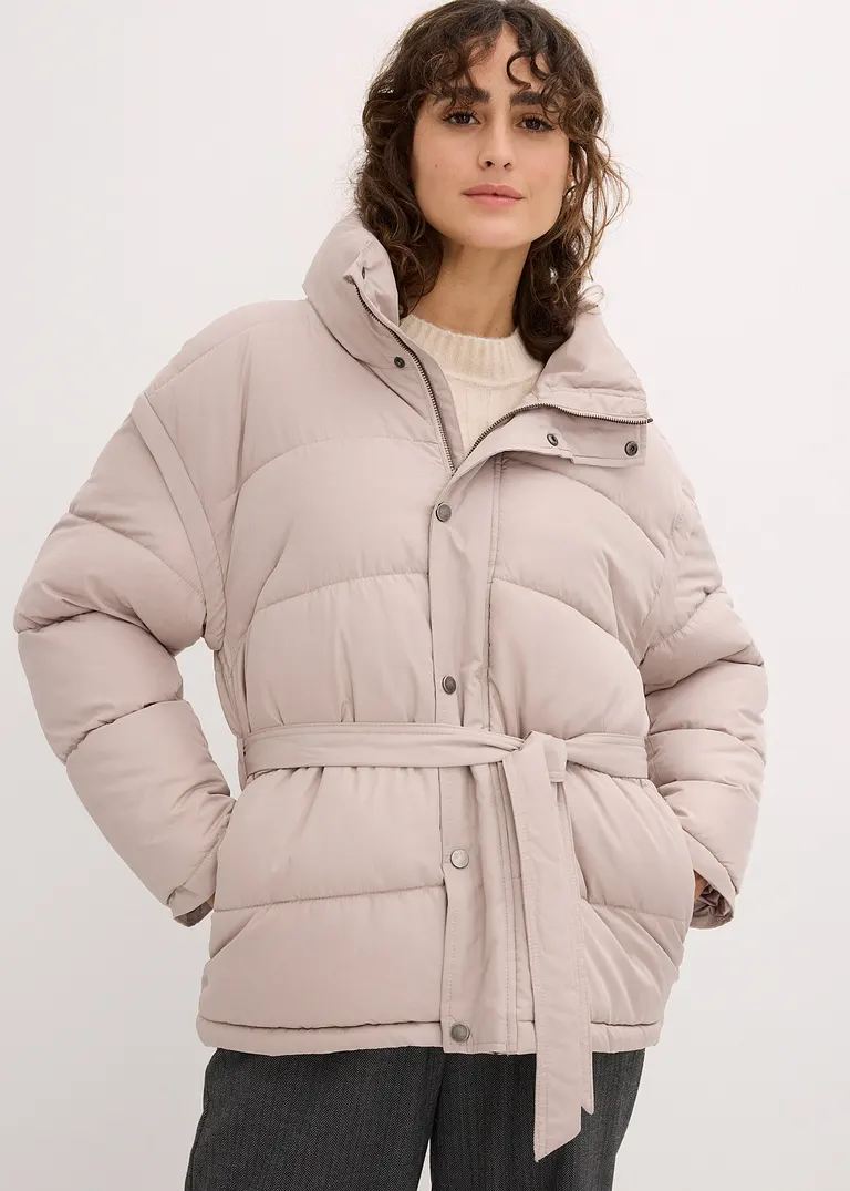 Bonprix Zeitlose Steppjacke Mit Abnehmbaren Ärmeln Reißverschlusstaschen Und Gürtelschlaufen