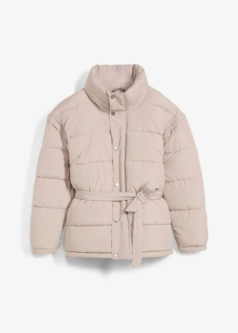 bonprix Zeitlose Steppjacke mit abnehmbaren Ärmeln Reißverschlusstaschen und Gürtelschlaufen