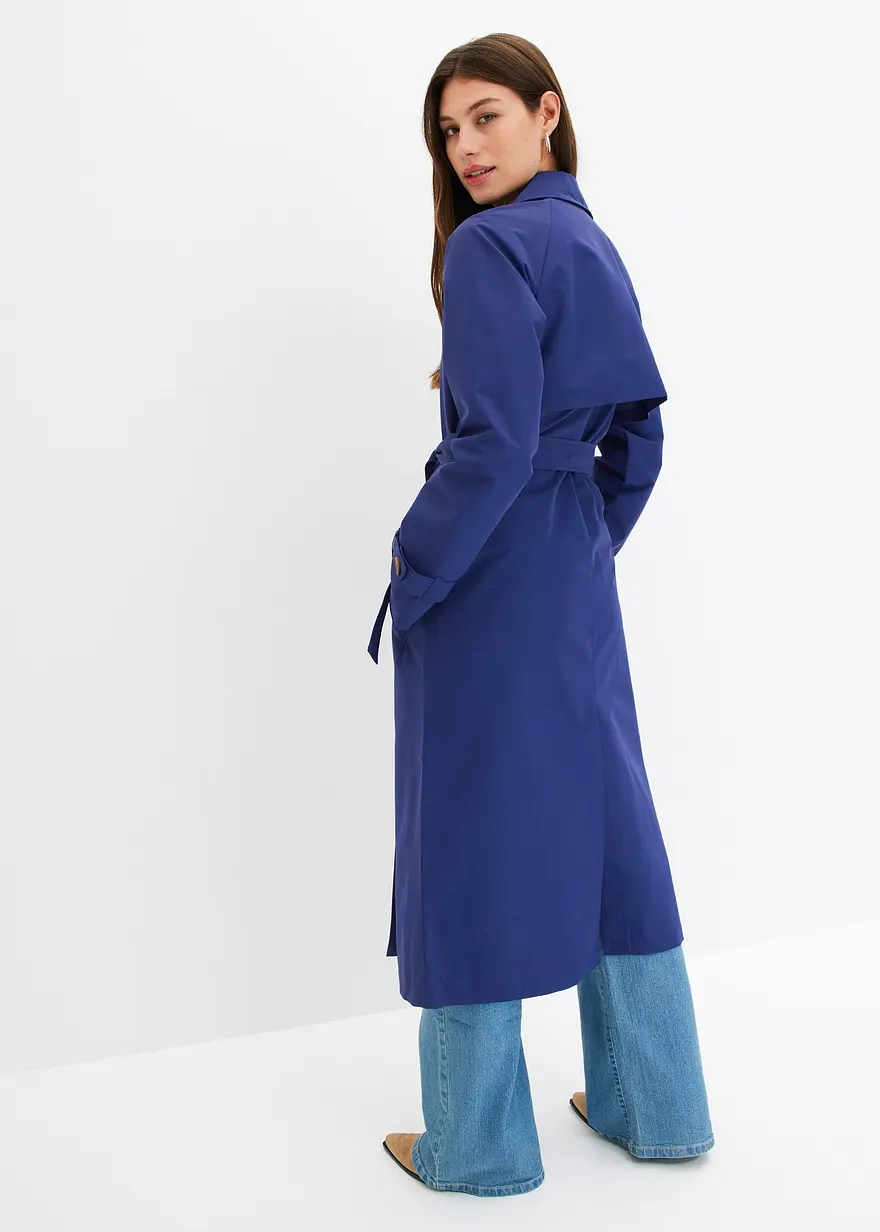 Bonprix Zeitloser Langer Trenchcoat Mit Reverskragen Und Recyceltem Polyester